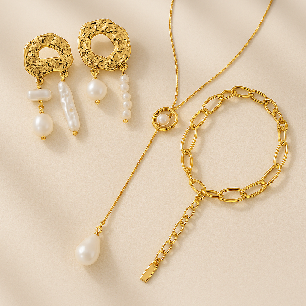 Goddess Gold & Pearl Set