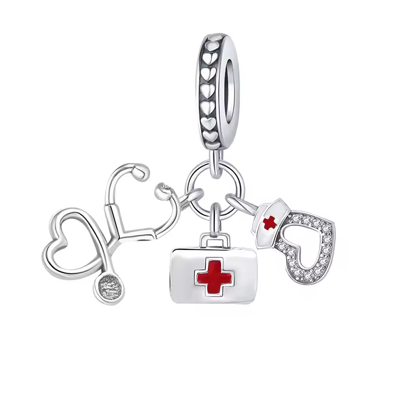 Charm Ärztliches Set – 925 Sterling Silber