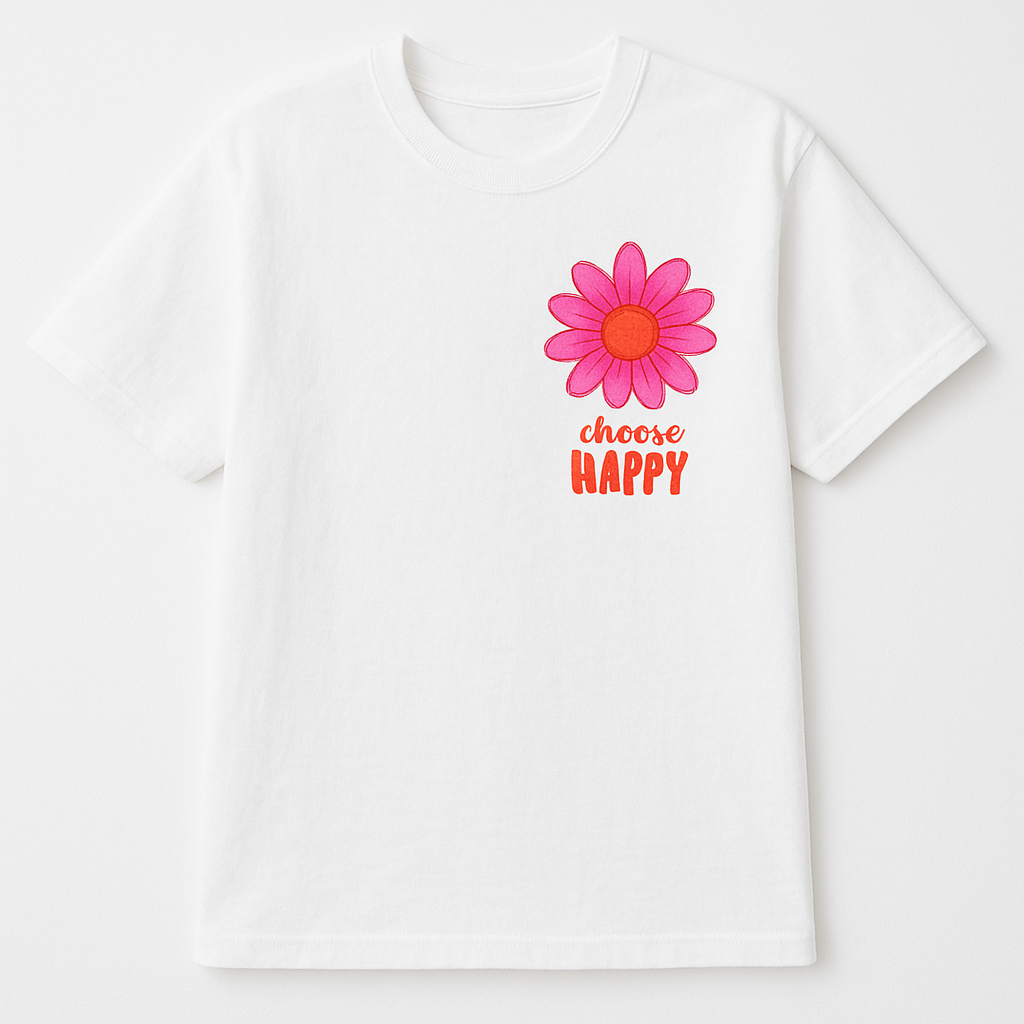 T-Shirts mit Statement-Print I Choose Happy