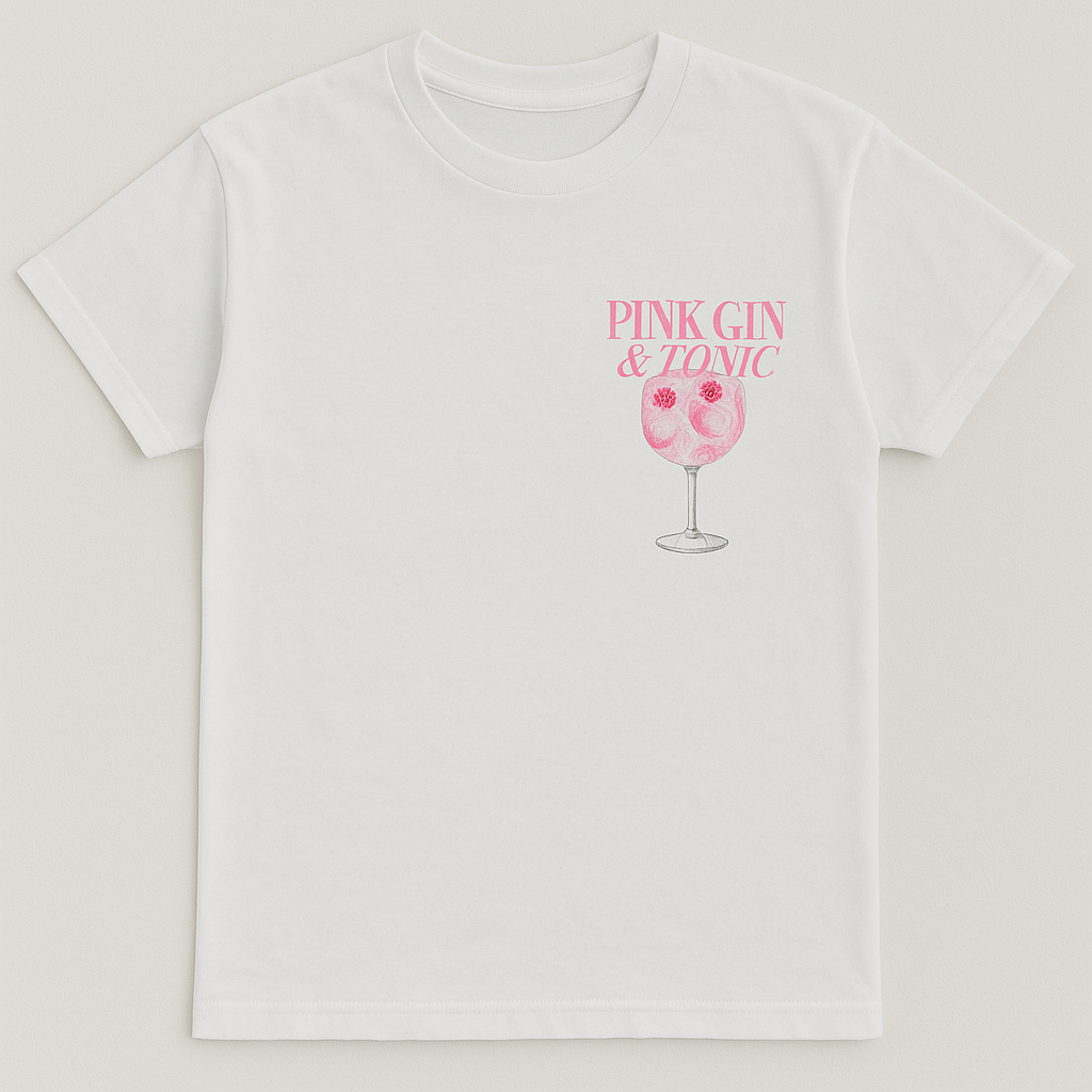 T-Shirts mit Statement-Print I Pink Gin Tonic