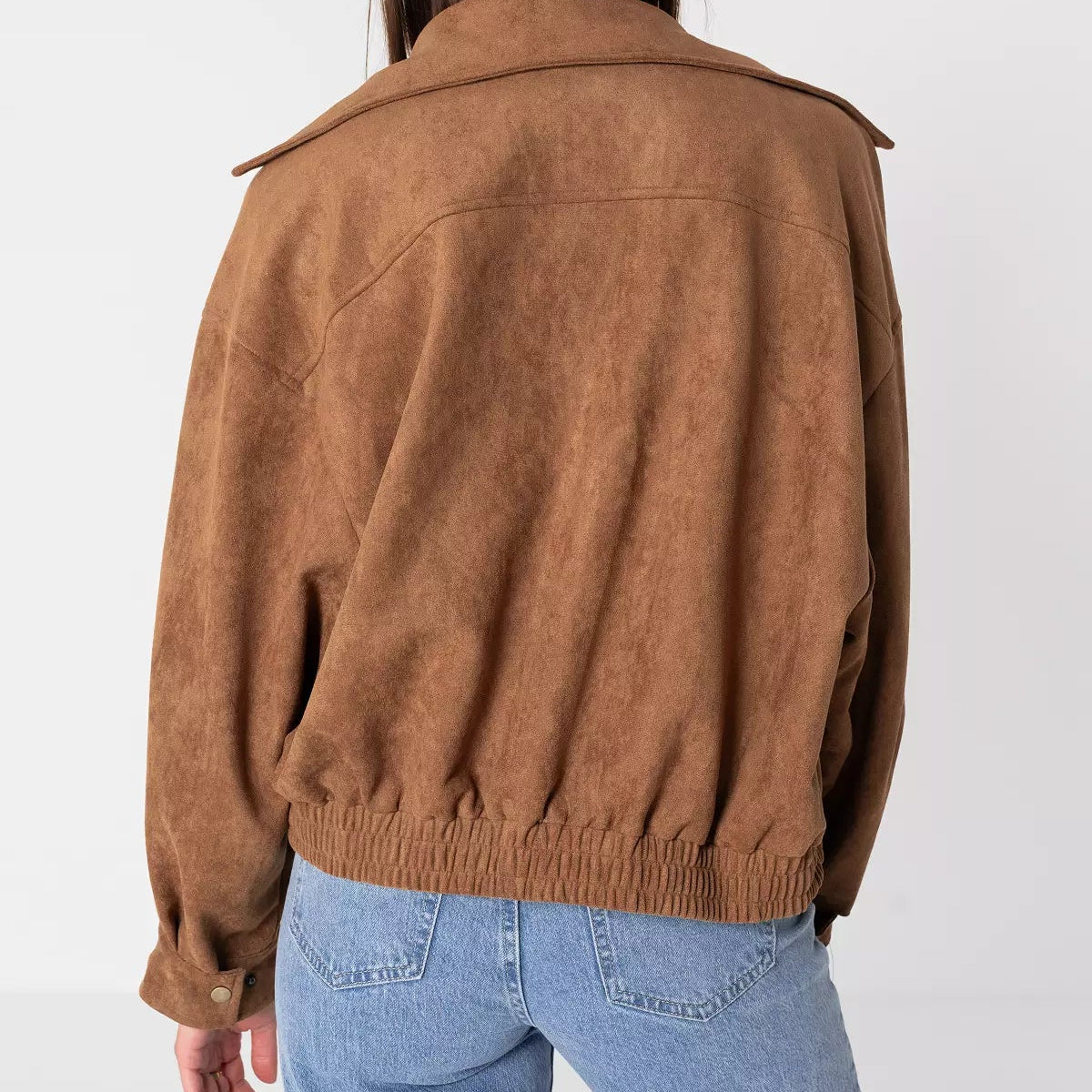 Jacke in Wildleder-Optik mit sportlichem Schnitt