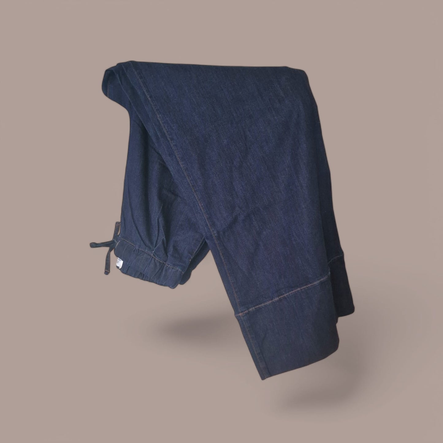 Lässige weite Jeanshose mit elastischem Bund & Kordelzug in Dunkelblau, bequeme Passform, ideal für Freizeit & Reisen