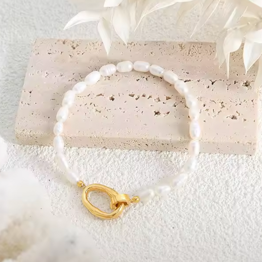 Stilvolles Süßwasserperlen Armband – Hochwertiger 316L Edelstahl, Modischer Schmuck für Frauen