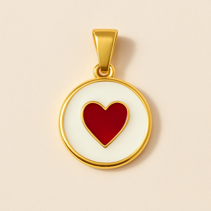 Anhänger mit einem Emaille- Herz