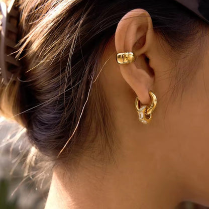 Bogue Edelstahl Ohrringe 18K vergoldet Dame