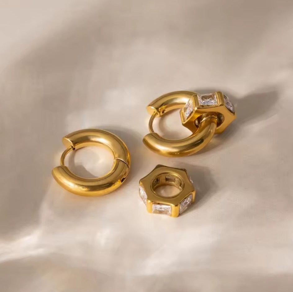 Bogue Goldene Creolen aus Edelstahl wasserfest