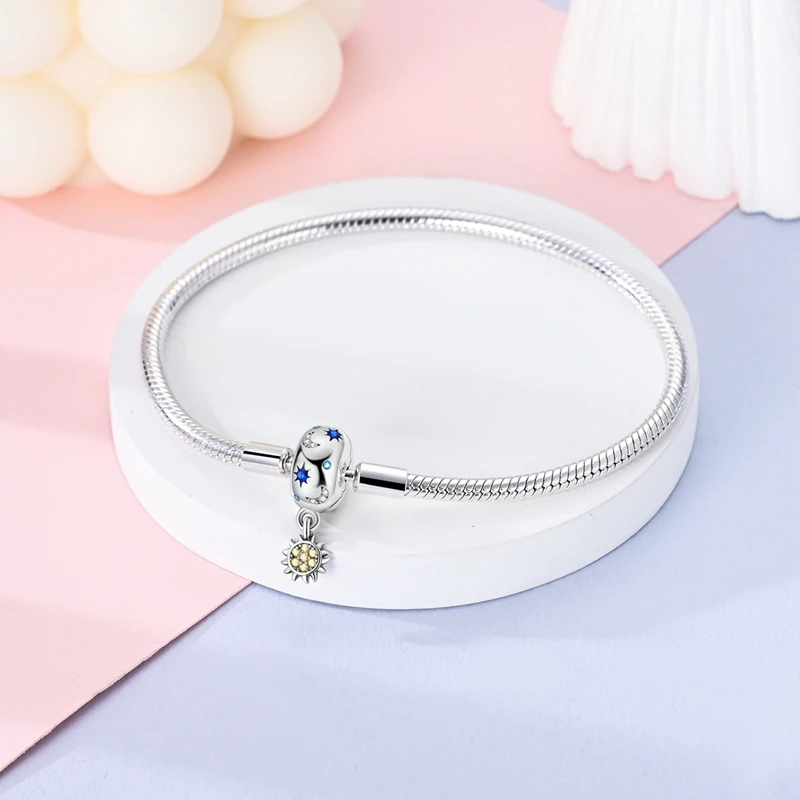 Charm-Armband „Sonne & Sterne“ – 925 Sterling Silber