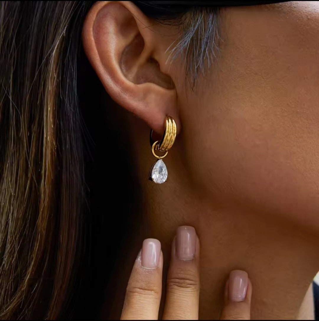 Edelstahl Ohrringe 18K vergoldet wasserfest