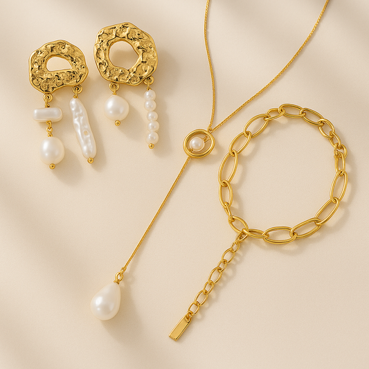 Goddess Gold & Pearl Set