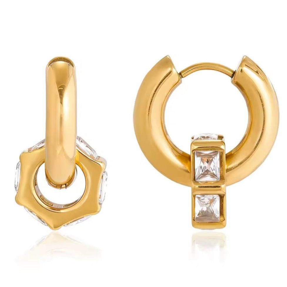 Goldene Creolen aus Edelstahl wasserfest,