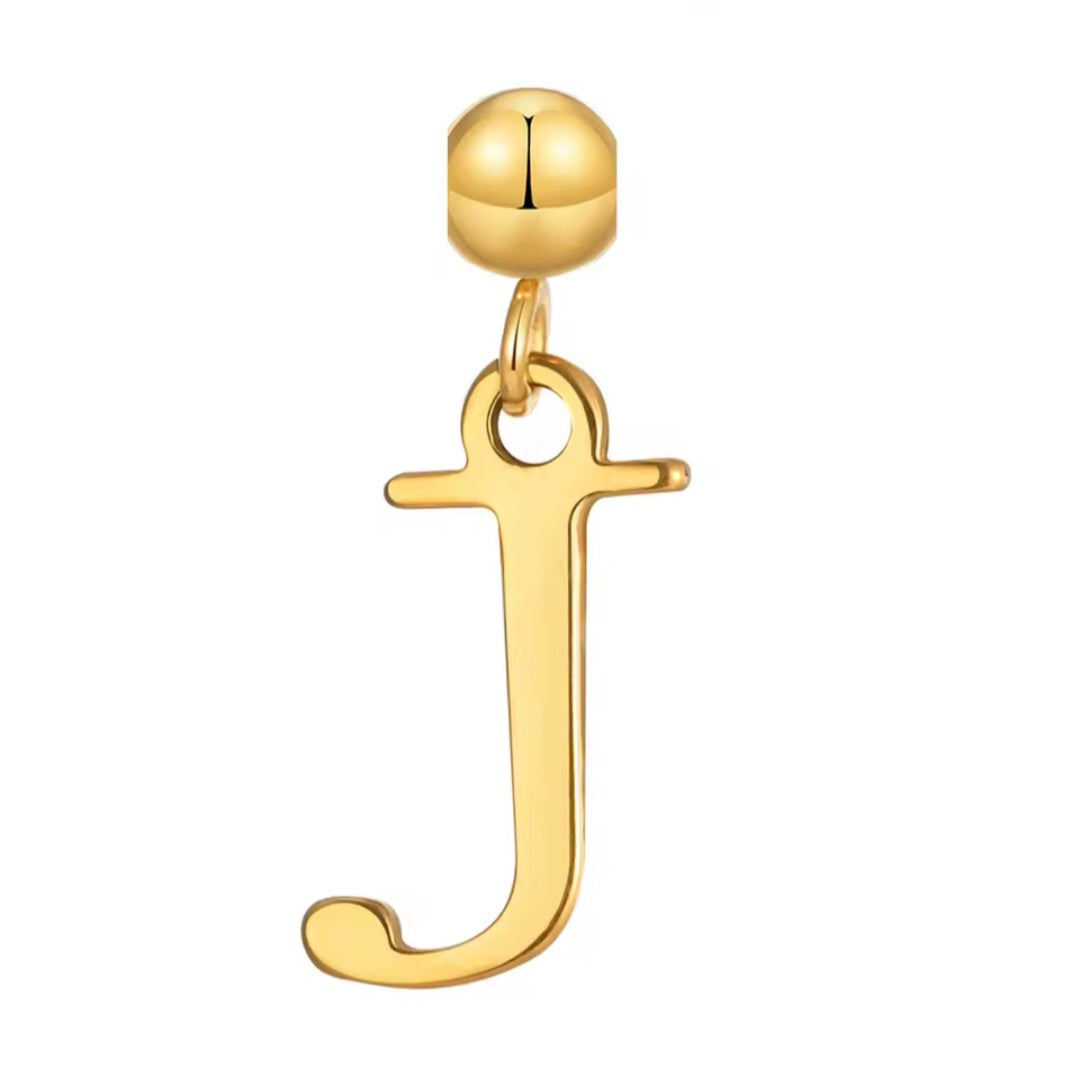 Bogue Buchstaben-Charm A - Z aus 18K IP-vergoldetem Edelstahl, ca. 1,2 cm