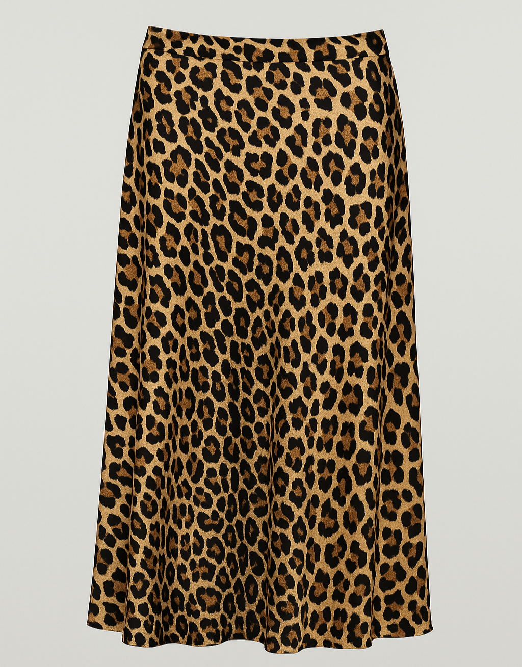 Leopard-Print Rock aus 100% Viskose in A-Linien-Schnitt