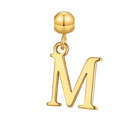 Bogue Buchstaben-Charm A - Z aus 18K IP-vergoldetem Edelstahl, ca. 1,2 cm