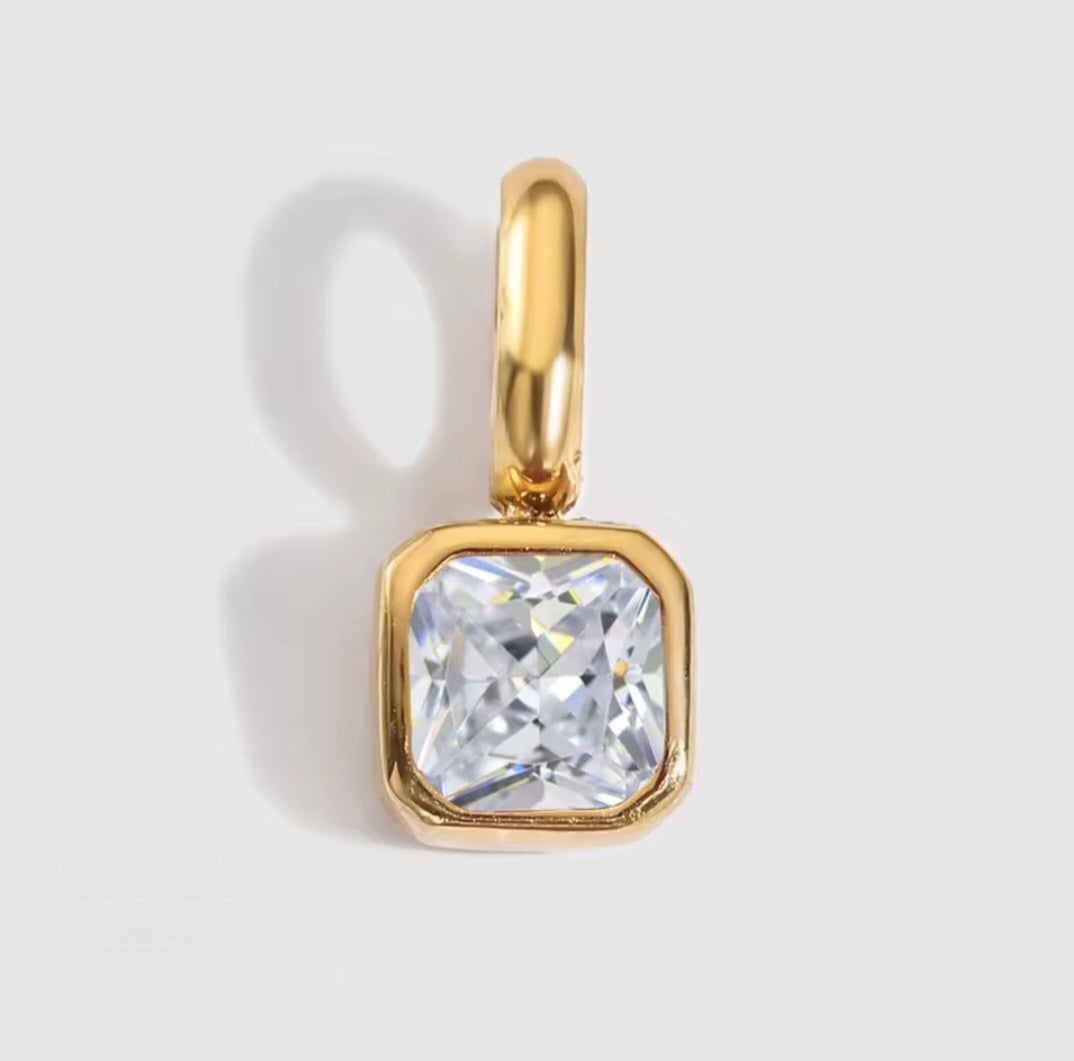 Personalisierter Geburtsstein Charm  Weiß