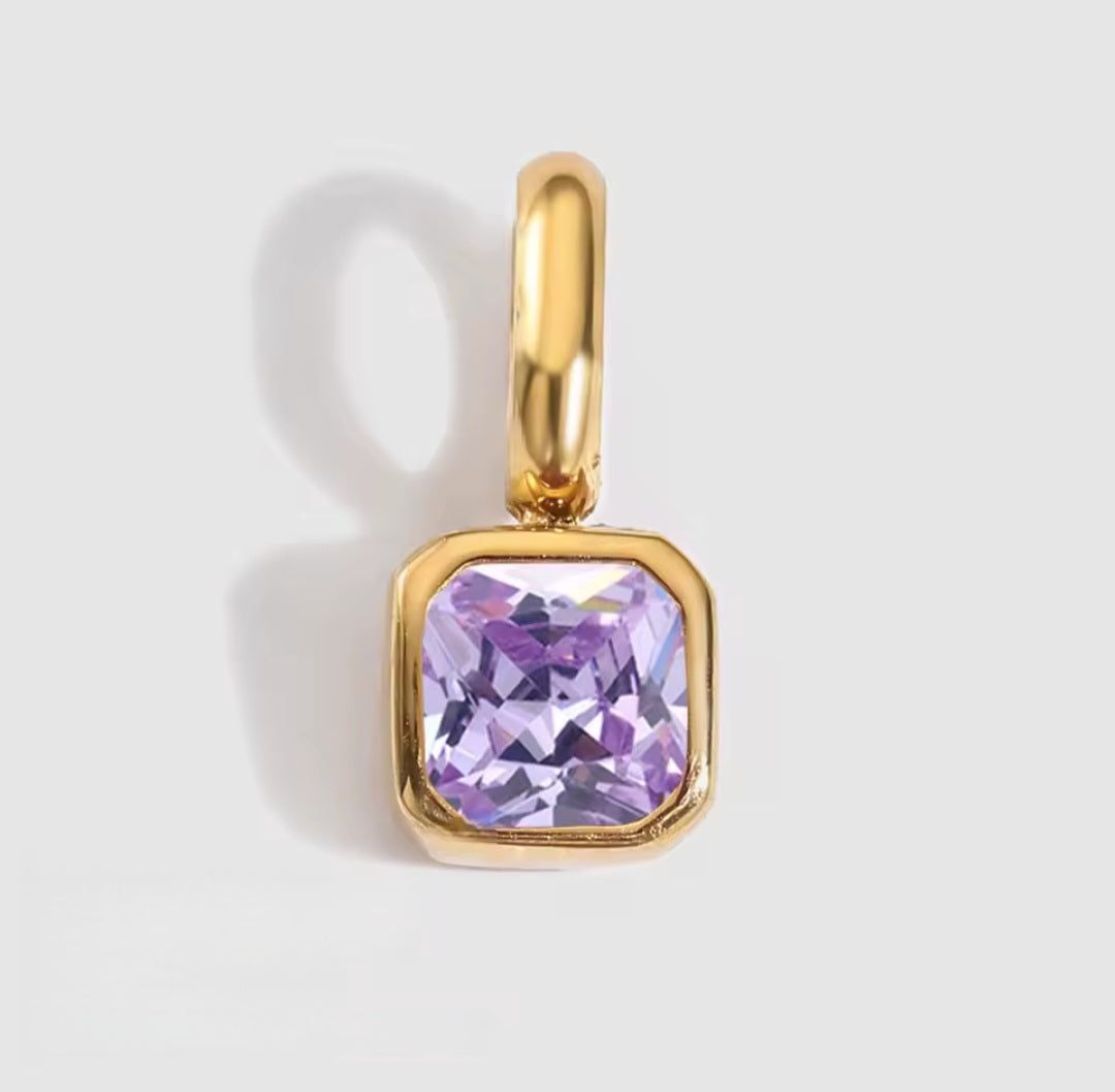 Personalisierter Geburtsstein Charm Flieder