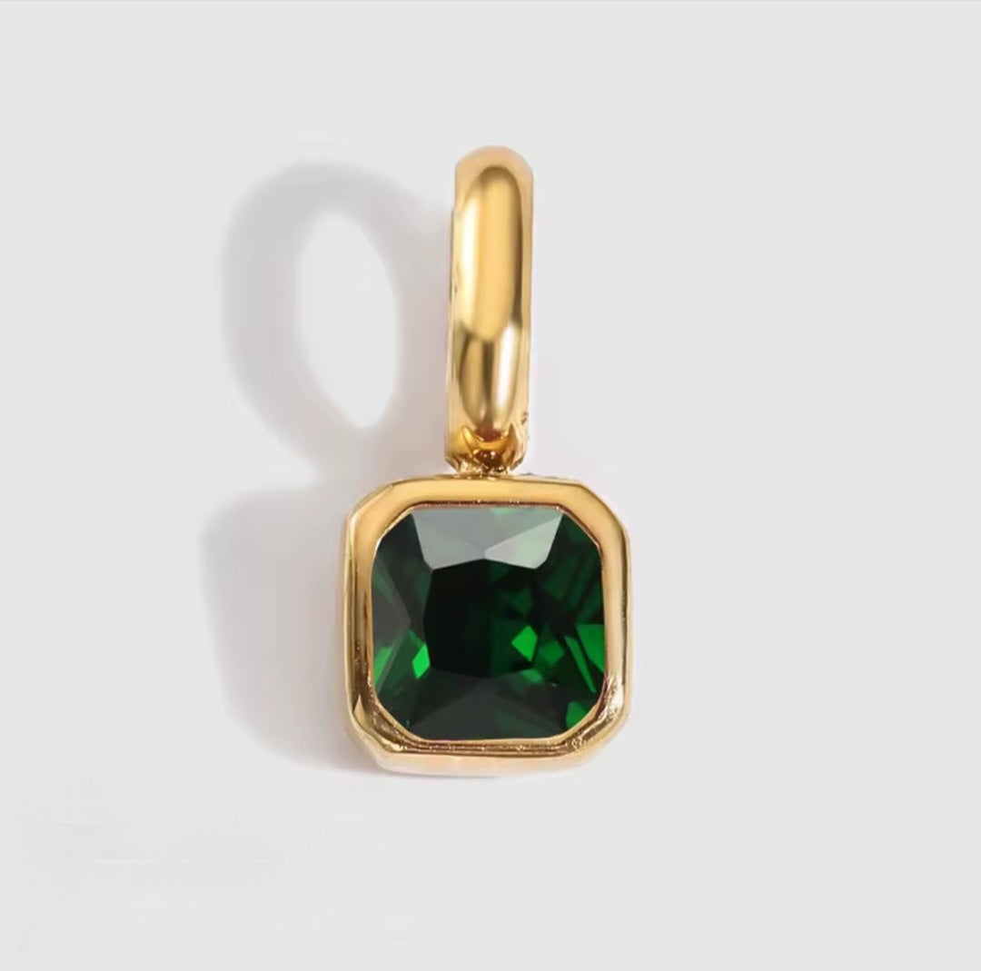 Personalisierter Geburtsstein Charm Grün