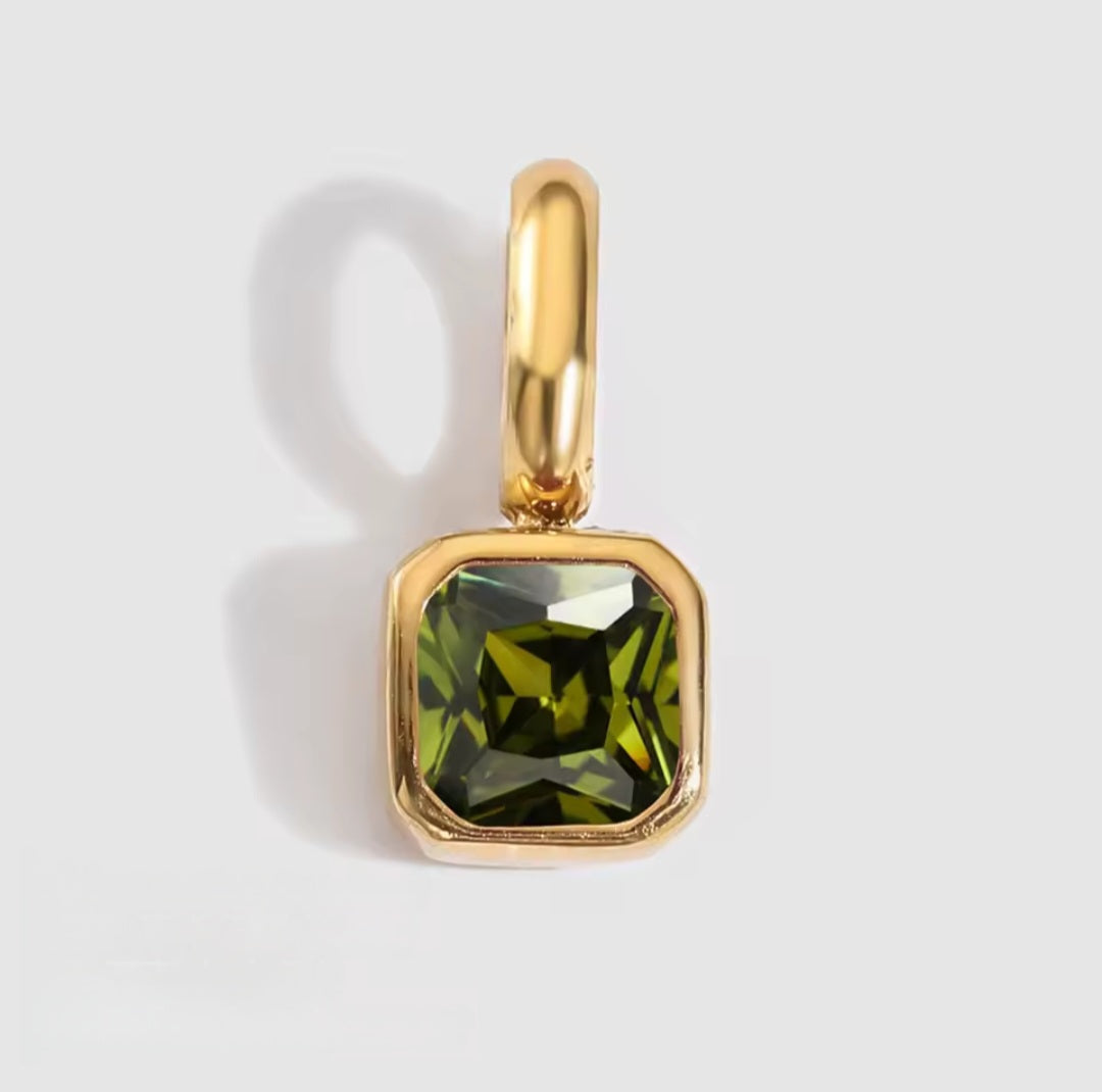 Personalisierter Geburtsstein Charm  Grün