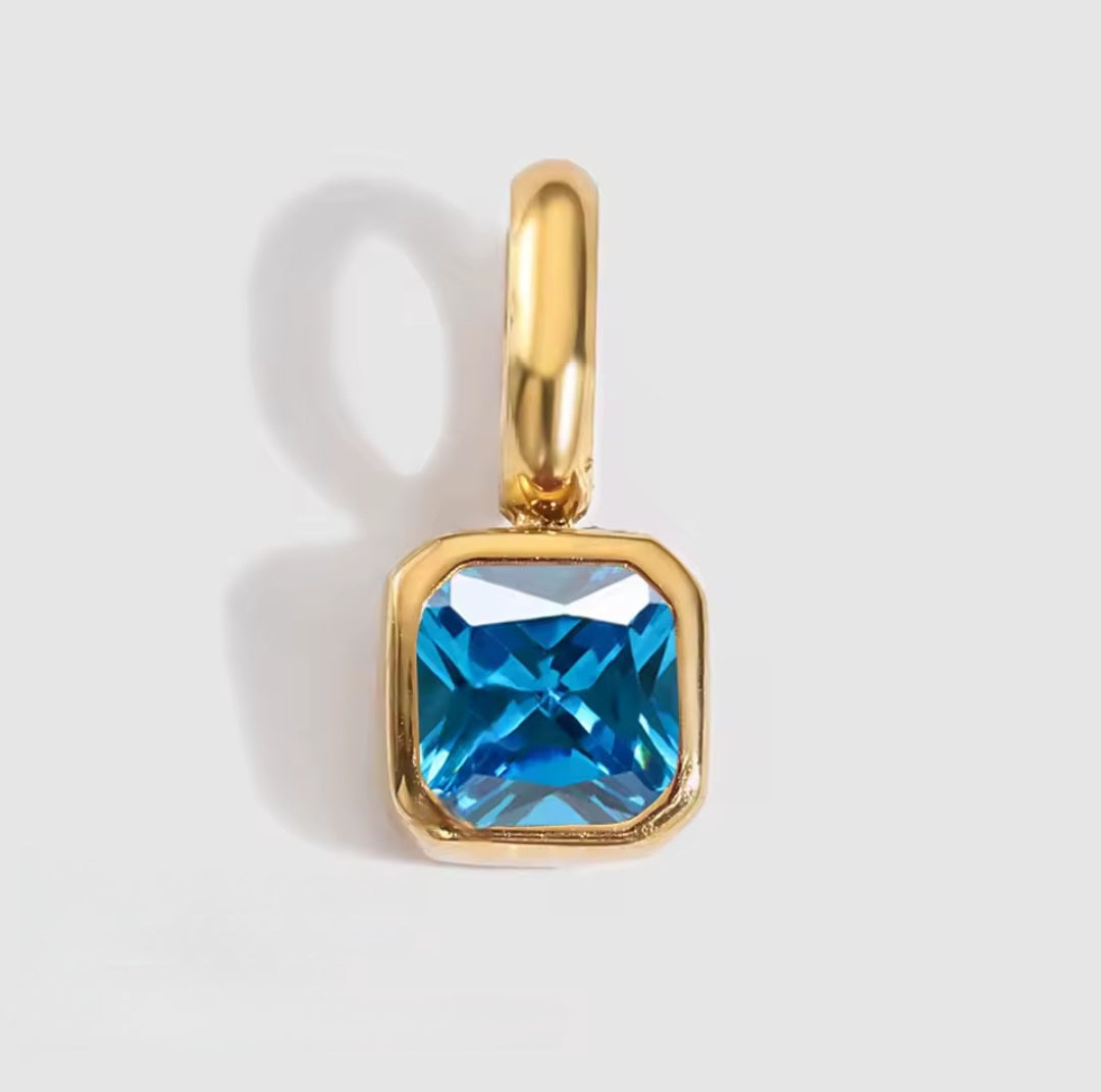 Personalisierter Geburtsstein Charm  Türkis