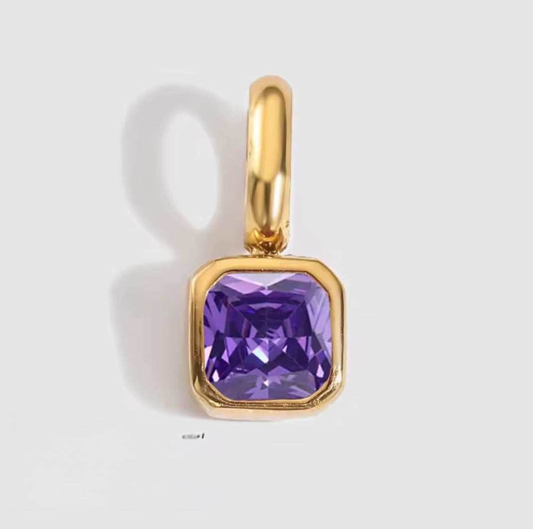 Personalisierter Geburtsstein Charm Violett