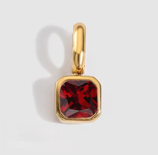Personalisierter Geburtsstein Charm rot