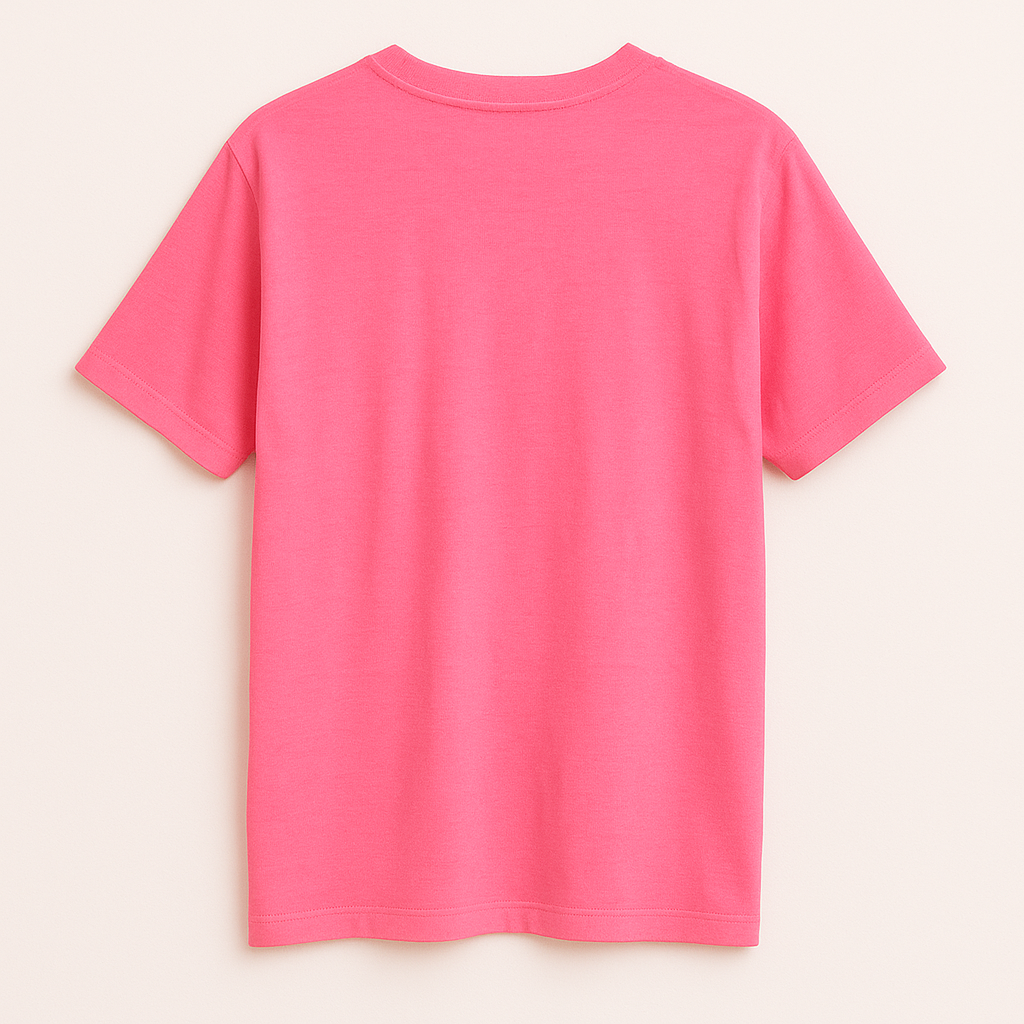 Neon pinkes Tshirt Rückseite, lässiger Schnitt 