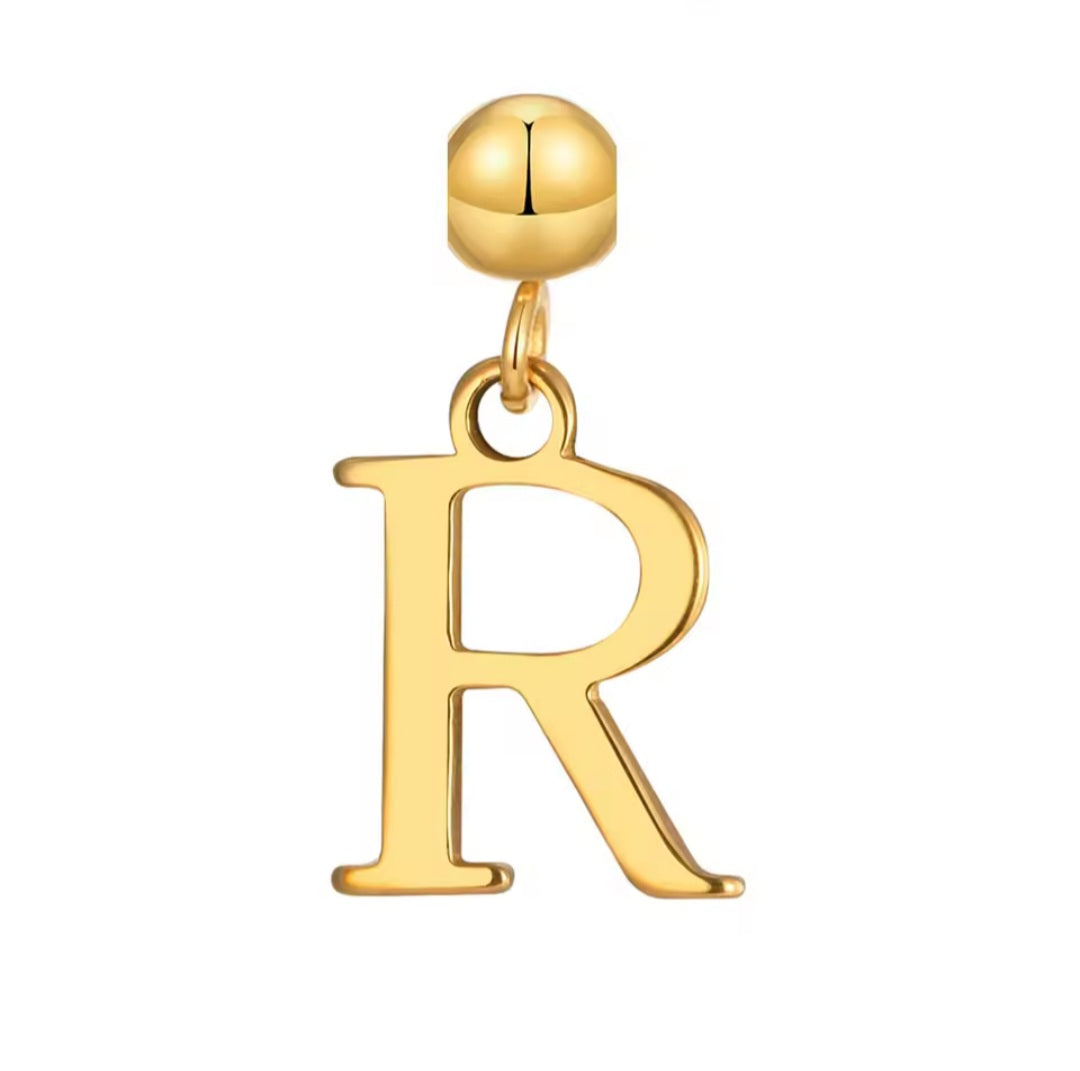 Bogue Buchstaben-Charm A - Z aus 18K IP-vergoldetem Edelstahl, ca. 1,2 cm
