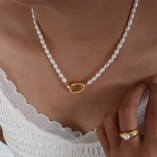 Stilvolles Süßwasserperlen Armband – Hochwertiger 316L Edelstahl, Modischer Schmuck für Frauen