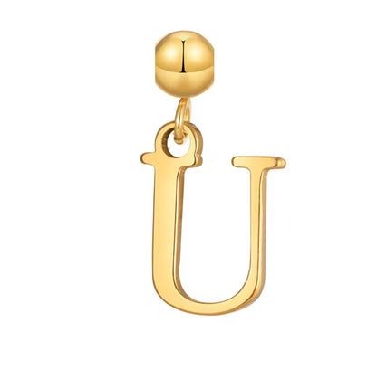 Bogue Buchstaben-Charm A - Z aus 18K IP-vergoldetem Edelstahl, ca. 1,2 cm