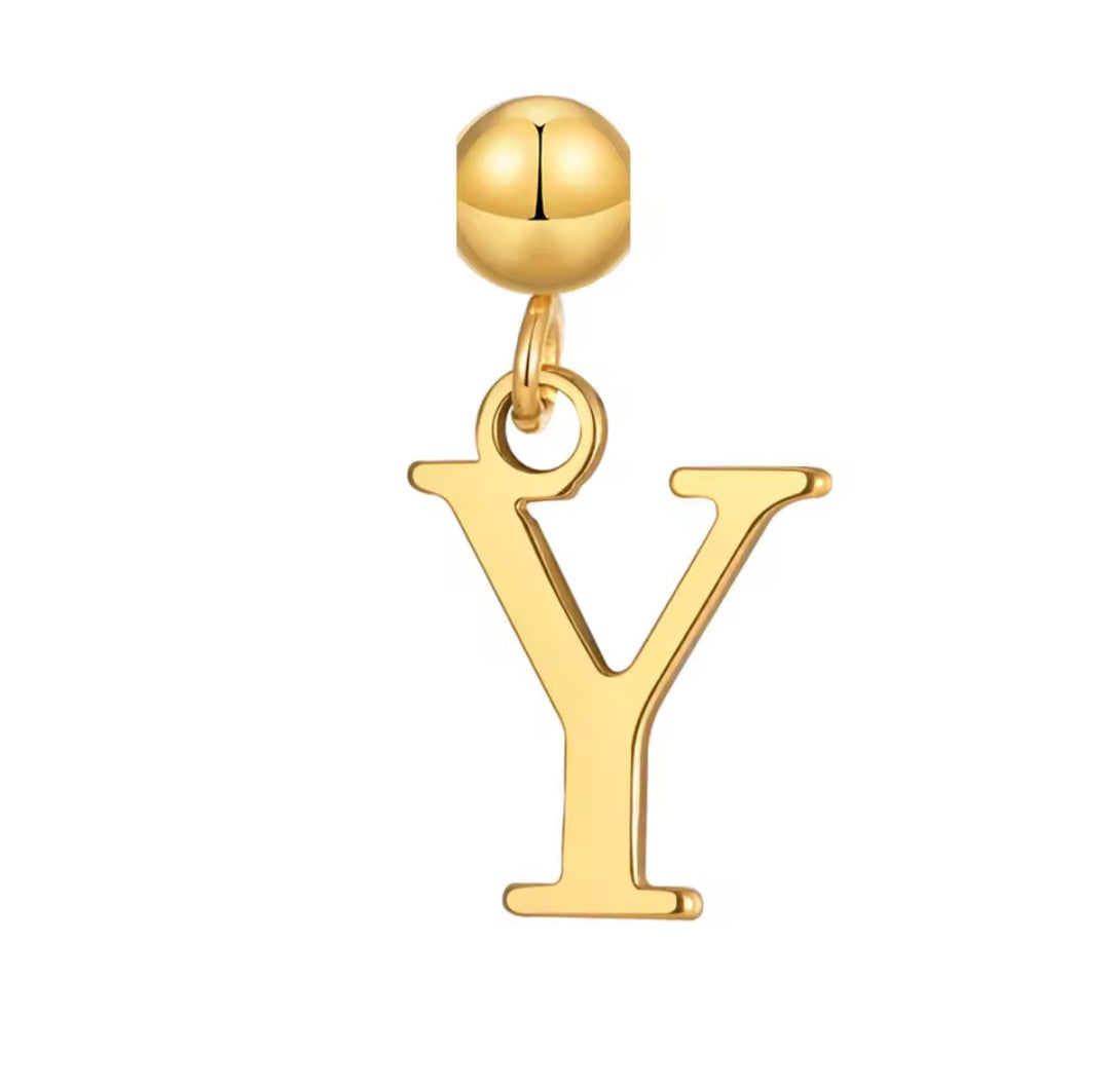 Bogue Buchstaben-Charm A - Z aus 18K IP-vergoldetem Edelstahl, ca. 1,2 cm