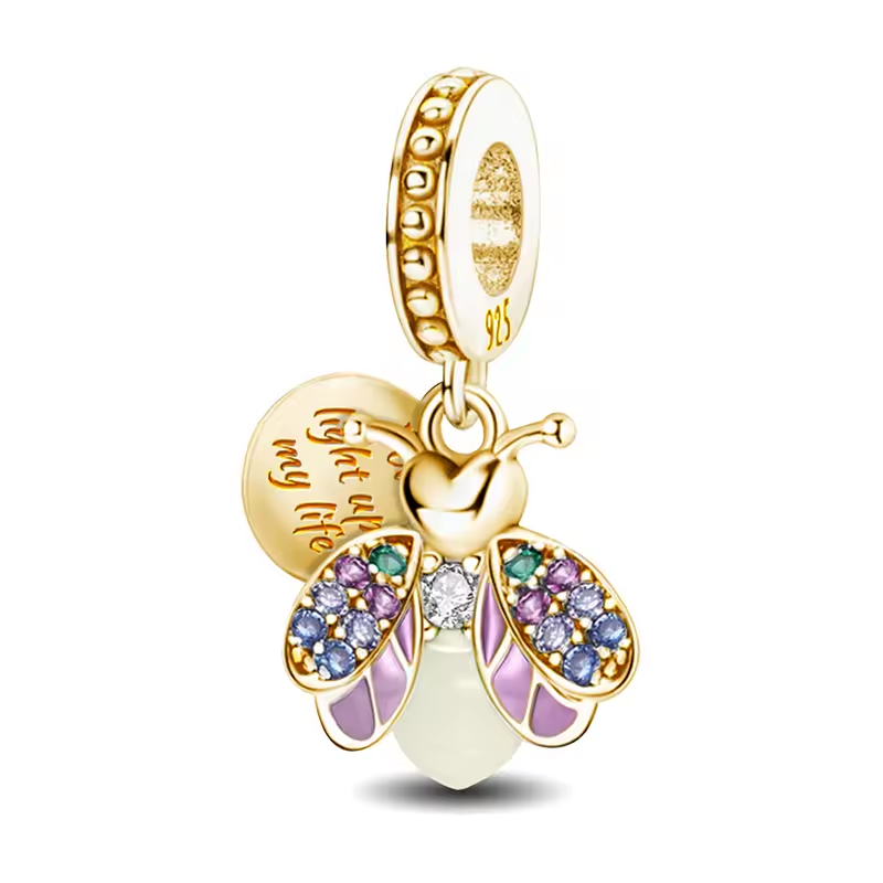 Charm  Glühwürmchen – 925 Silber Charm für Armbänder & Ketten