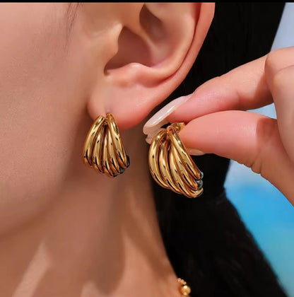 Elegante Multi-Layer Creolen – Geometrischer Ohrschmuck aus Edelstahl