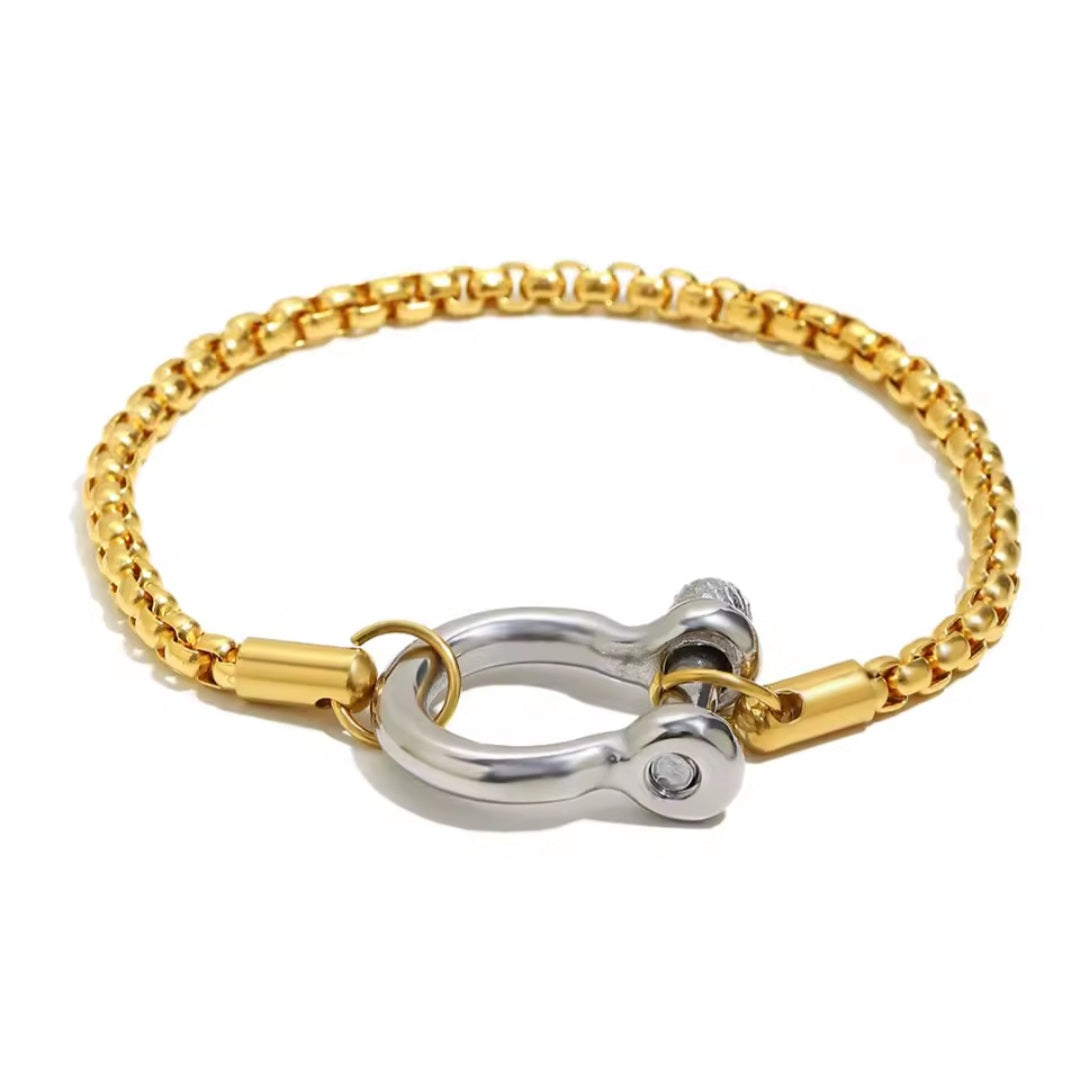 Maritime Schäkel Halskette & Armband aus 316L Edelstahl – Wasserfest & Hypoallergen – 18K Vergoldet / Silber Unisex Schmuck