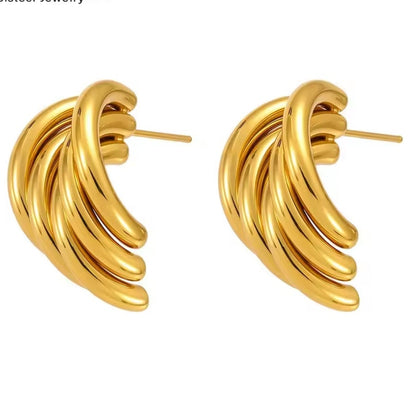 Elegante Multi-Layer Creolen – Geometrischer Ohrschmuck aus Edelstahl