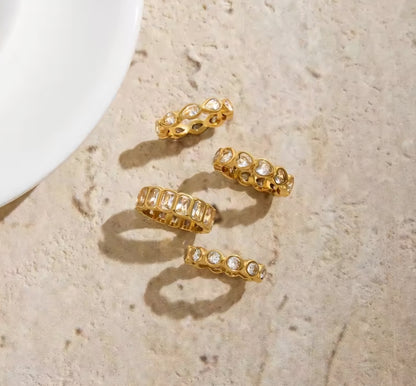 Statement Ring Gold | Zeitloser Schmuck mit Steinbesatz