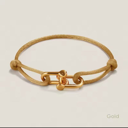 Verstellbares Kordelarmband mit U-Form-Schließe – wasserfest