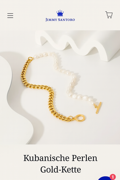 Perlen-Gold Halskette | Süßwasserperlen & Edelstahlkette | Statement Schmuck