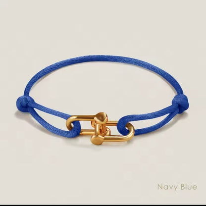 Verstellbares Kordelarmband mit U-Form-Schließe – wasserfest