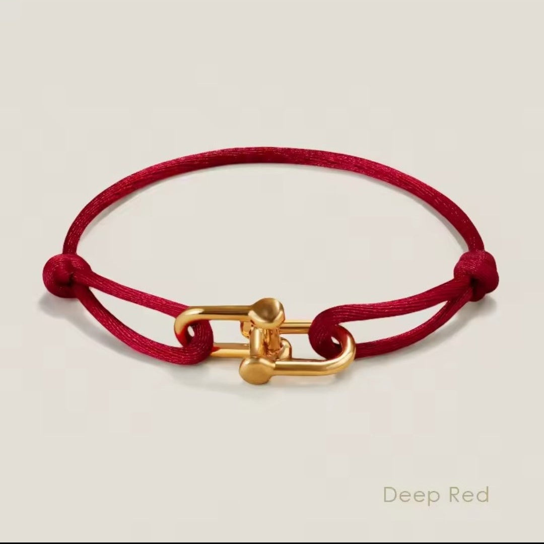 Verstellbares Kordelarmband mit U-Form-Schließe – wasserfest
