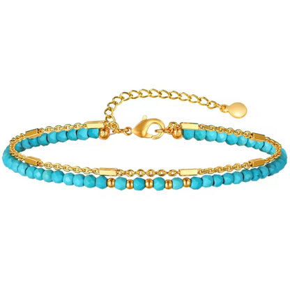 Türkis Armband verstellbar | vergoldete Details | Damen Armband