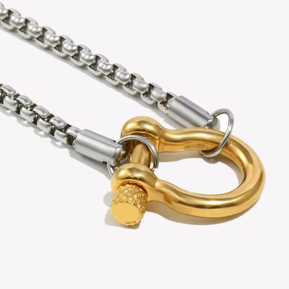 Maritime Schäkel Halskette & Armband aus 316L Edelstahl – Wasserfest & Hypoallergen – 18K Vergoldet / Silber Unisex Schmuck