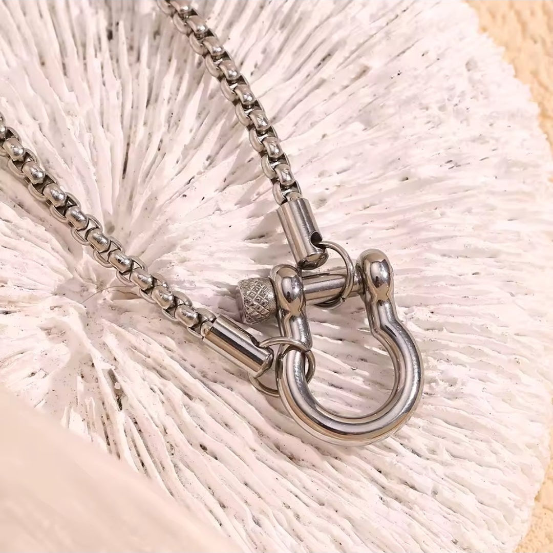 Maritime Schäkel Halskette & Armband aus 316L Edelstahl – Wasserfest & Hypoallergen – 18K Vergoldet / Silber Unisex Schmuck
