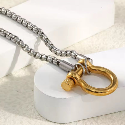 Maritime Schäkel Halskette & Armband aus 316L Edelstahl – Wasserfest & Hypoallergen – 18K Vergoldet / Silber Unisex Schmuck