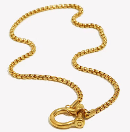 Maritime Schäkel Halskette & Armband aus 316L Edelstahl – Wasserfest & Hypoallergen – 18K Vergoldet / Silber Unisex Schmuck