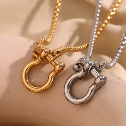 Maritime Schäkel Halskette & Armband aus 316L Edelstahl – Wasserfest & Hypoallergen – 18K Vergoldet / Silber Unisex Schmuck