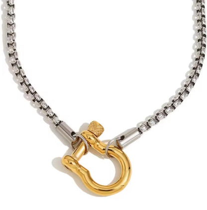 Maritime Schäkel Halskette & Armband aus 316L Edelstahl – Wasserfest & Hypoallergen – 18K Vergoldet / Silber Unisex Schmuck
