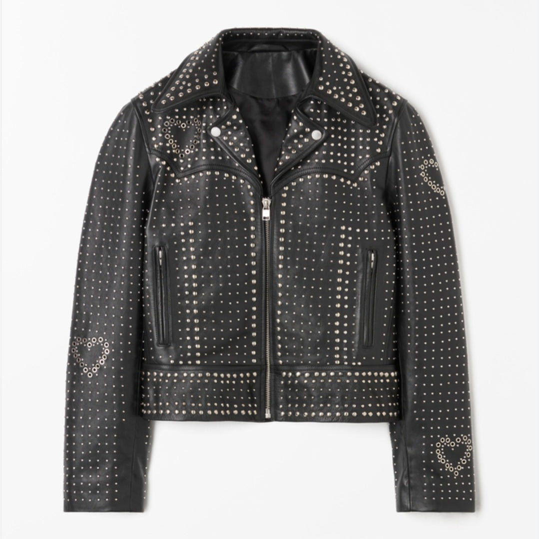 TIGER OF SWEDEN GOVER - Lederjacke mit Nieten - Schwarz