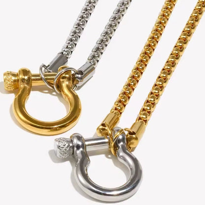 Maritime Schäkel Halskette & Armband aus 316L Edelstahl – Wasserfest & Hypoallergen – 18K Vergoldet / Silber Unisex Schmuck