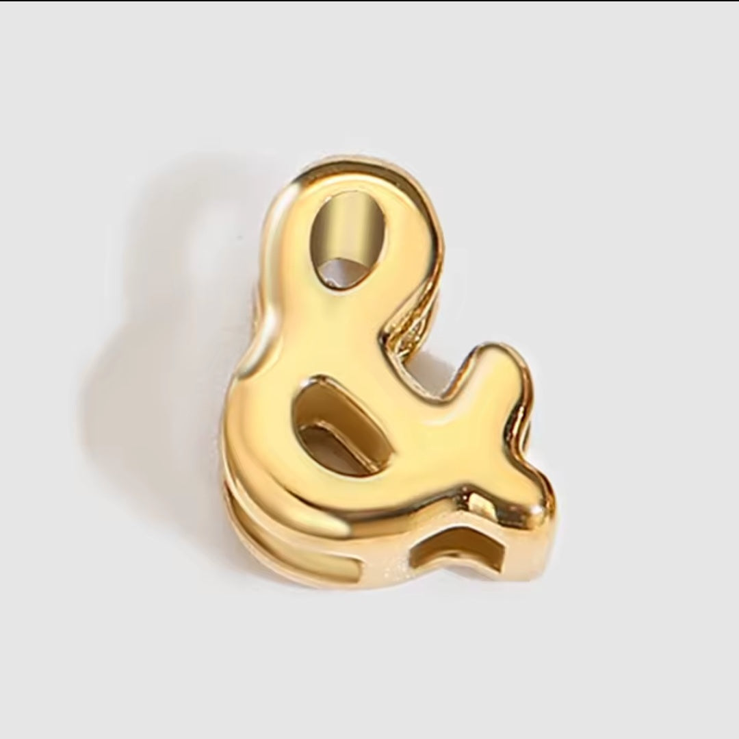 Buchstaben-Charm A–Z 18K DIY/ Pin vergoldeter Edelstahl I Wasserfester Anhänger