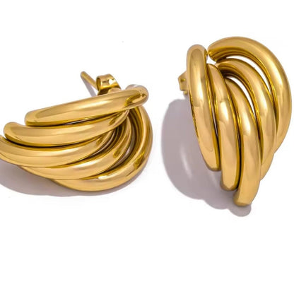 Elegante Multi-Layer Creolen – Geometrischer Ohrschmuck aus Edelstahl
