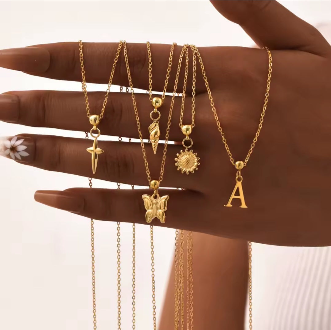 Buchstaben-Charm A–Z 18K DIY/ Pin vergoldeter Edelstahl I Wasserfester Anhänger